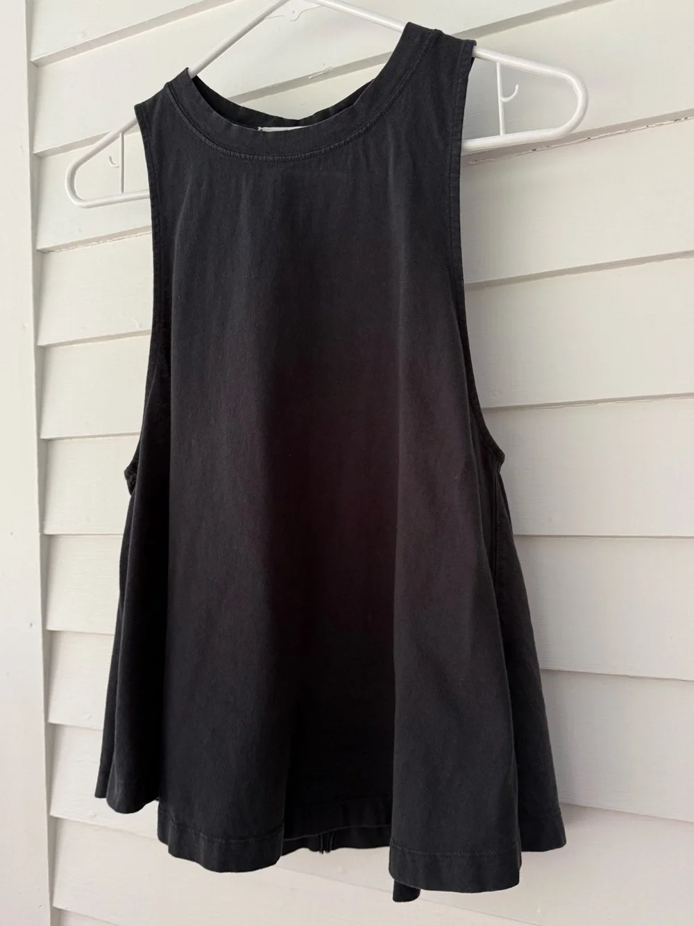 Free People We The Free Black Swing Tank Top Medium Oversized Cotton Sleeveless